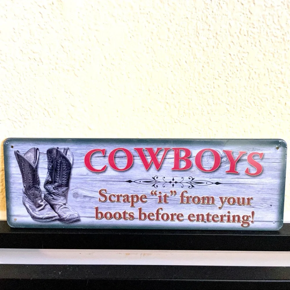 NEW Cowboys Metal Sign